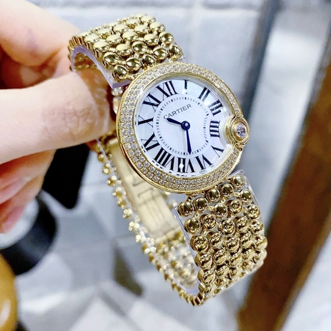 Cartier Ballon Bleu |Nữ Giới |Dây Kim Loại |Vàng Full Gold |Máy Pin (Quartz) |Size 33mm