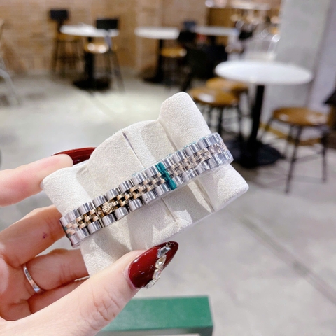 Rolex Date Just |Nữ Giới |Mặt Nâu |Đính Đá |Dây Kim Loại Demi |Máy Pin (Máy Quartz) |Size 28mm
