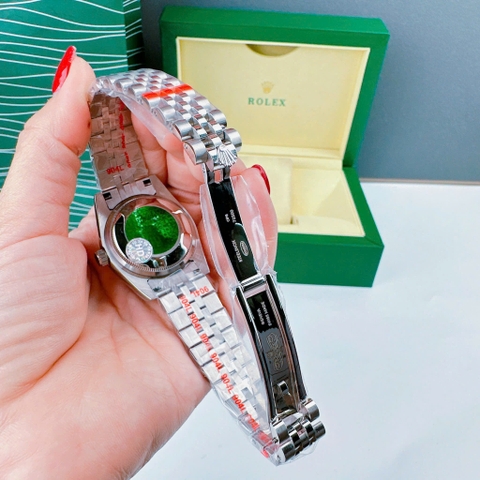 Rolex Đính Đá |Nữ Giới |Mặt Xanh Da Trời |Dây Kim Loại Silver |Máy Pin (Máy Quartz) |Size 31mm
