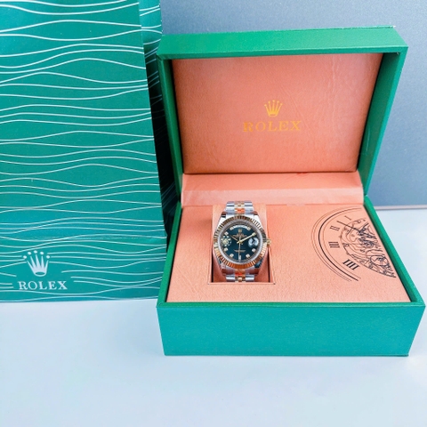 Rolex 2 Lịch |Nam Giới |Mặt Đen |Niềng Khía |Dây Kim Loại Demi |Máy Cơ (Automatic) |Size 41mm