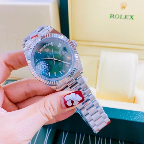 Rolex 2 Lịch |Nam Giới |Mặt Số La Mã |Xanh Lá |Niềng Khía |Dây Kim Loại |Máy Cơ (Automatic) |Size 41mm