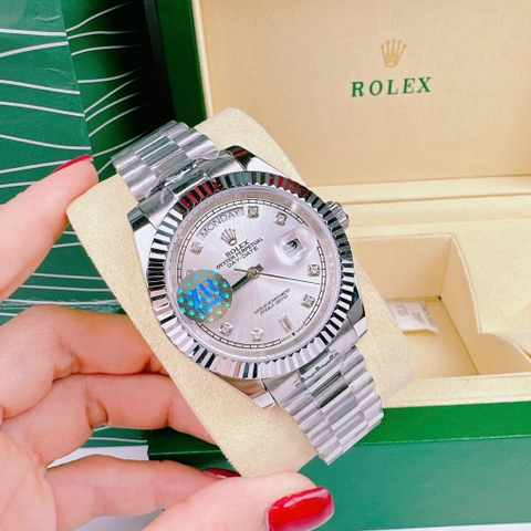 Rolex 2 Lịch |Nam Giới |Mặt Trắng |Niềng Khía |Dây Kim Loại |Máy Cơ (Automatic) |Size 41mm