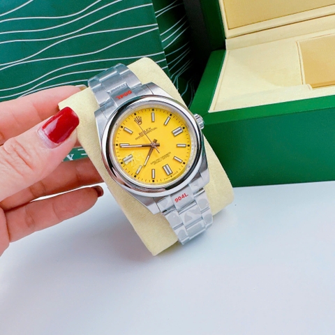 Rolex Oyster Perpetual |Nam Giới |Mặt Vàng |Dây Kim Loại Silver |Máy Cơ (Automatic) |Size 41mm