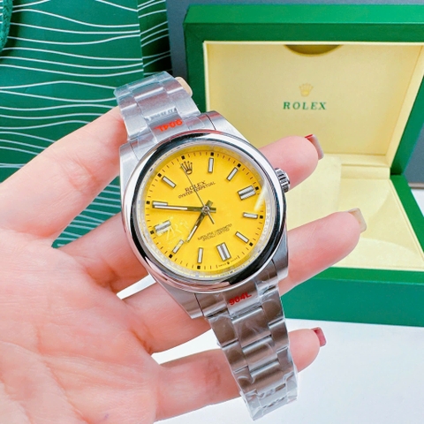 Rolex Oyster Perpetual |Nam Giới |Mặt Vàng |Dây Kim Loại Silver |Máy Cơ (Automatic) |Size 41mm