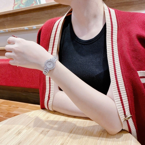 Royal Crown Mặt Full Đá |Nữ Giới |Dây Kim Loại Trắng Silver |Máy Pin (Quartz) |Size 32mm