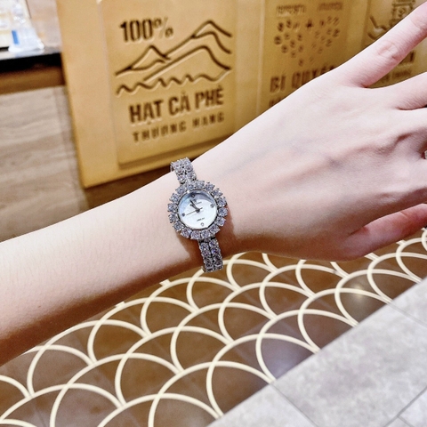 Royal Crown Mặt Tròn |Nữ Giới |Khảm Trai |Lắc Tay Đính Đá |Máy Pin (Quartz) |Size 28mm