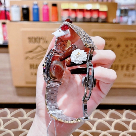 Versace Couture |Nữ Giới |Mặt Chữ Nhật Trắng |Dây Kim Loại Demi Vàng |Máy Pin (Quartz) |Size 30x38mm