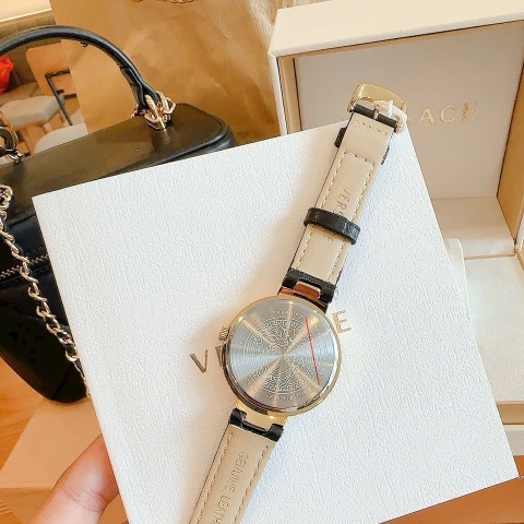 Versace Damenuhr Greca |Nữ Giới |Vàng Gold |Dây Da Màu Đen |Máy Pin (Quartz) |Size 36mm