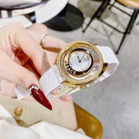 Versace Destiny Spirit |Nữ Giới |Vàng Gold |Dây Da Màu Trắng |Máy Pin (Quartz) |Size 36mm