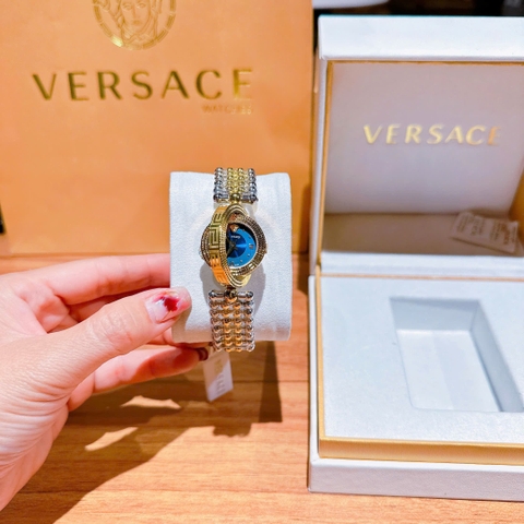 Versace Eon Mặt Xoay 360 Độ |Nữ Giới |Xanh Dương |Dây Kim Loại Demi Vàng |Máy Pin (Quartz) |Size 33mm