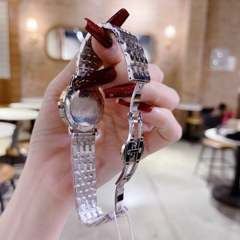 Versace Greca Glass Bracelet |Nữ Giới |Mặt Vàng |Dây Kim Loại Demi |Máy Pin (Quartz) |Size 32mm