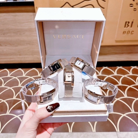 Versace Greca Icon |Nữ Giới |Mặt Chữ Nhật |Dây Mesh Lưới Rose Gold |Máy Pin (Quartz) |Size 21x39mm