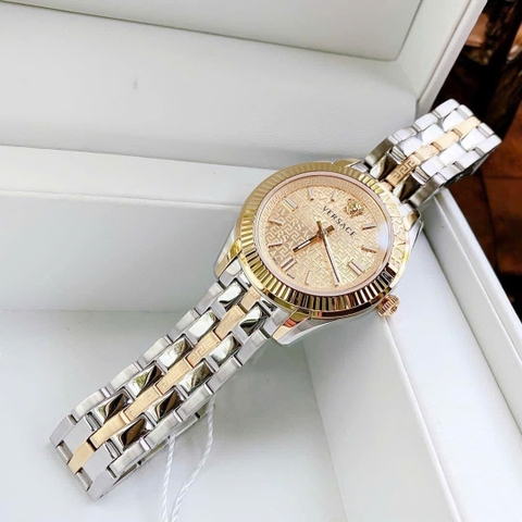 Versace Greca Time |Nữ Giới |Mặt Vàng Gold |Dây Kim Loại Demi |Máy Pin (Quartz) |Size 35mm