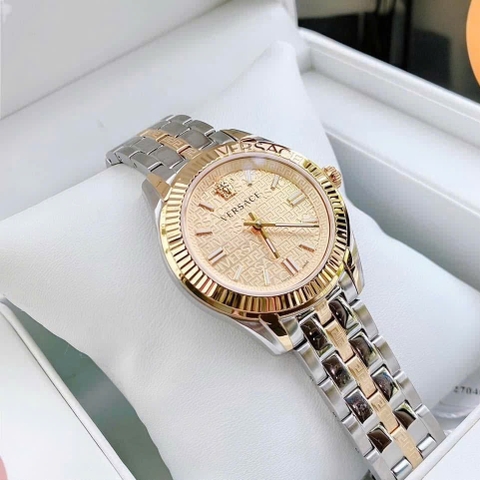 Versace Greca Time |Nữ Giới |Mặt Vàng Gold |Dây Kim Loại Demi |Máy Pin (Quartz) |Size 35mm