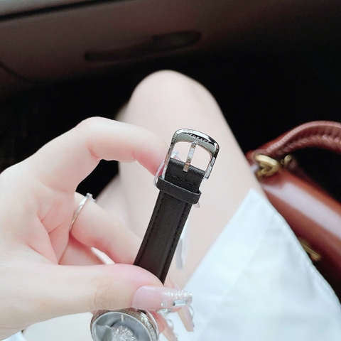 Versace Palazzo Empire |Nữ Giới |Bạc Silver |Dây Da Đen |Máy Pin (Quartz) |Size 34mm