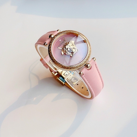 Versace Palazzo Empire |Nữ Giới |Vàng Gold |Dây Da Màu Hồng |Máy Pin (Quartz) |Size 34mm
