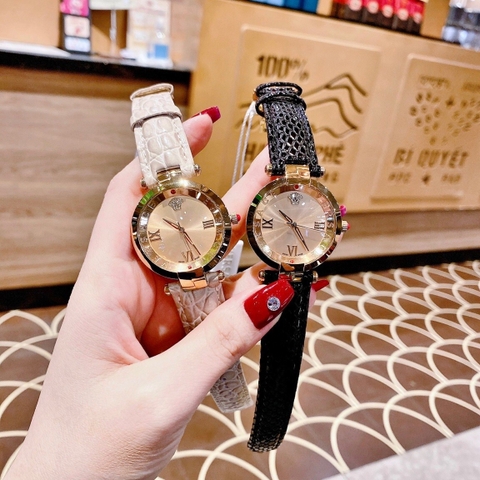 Versace Revive |Nữ Giới |Vàng Gold |Tráng Gương |Dây Da Nude |Máy Pin (Quartz) |Size 35mm