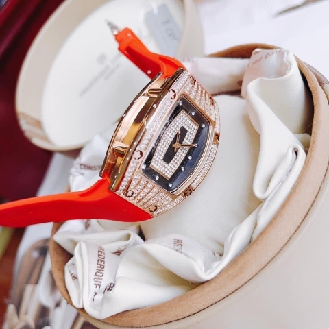 Xcer Tựa Richard Mille |Nữ Giới |Full Đá |Rose Gold |Dây Cao Su Đỏ |Máy Pin (Quartz) |Size 36mm
