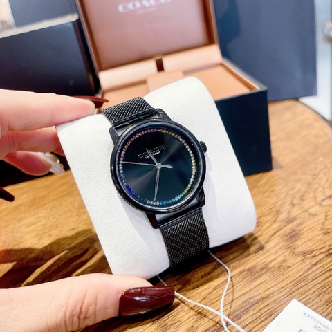 Coach Grand 14504070 |Nữ Giới |Đính Đá |Dây Lưới Đen |Máy Pin (Quartz) |Size 36mm
