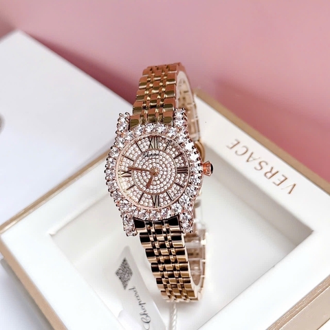 Chopard L'Heure Du Diamant |Nữ Giới |Mặt Full Đá |Dây Kim Loại Vàng Hồng |Máy Pin (Quartz) |Size 32mm