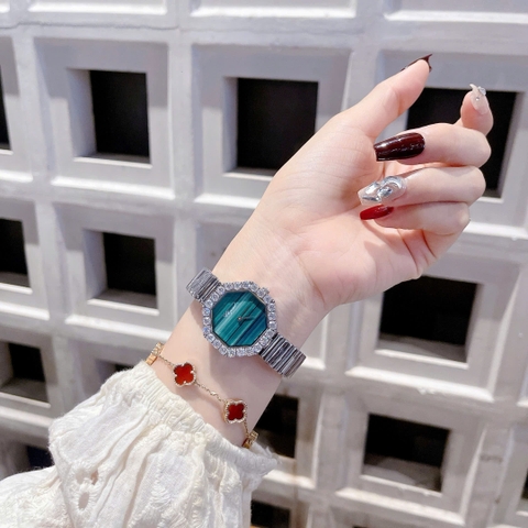 Chopard L'Heure Du Diamant Octoagonal |Nữ Giới |Mặt Xà Cừ Xanh Rêu |Dây Kim Loại |Máy Pin (Quartz) |Size 32mm