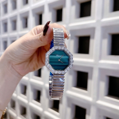 Chopard L'Heure Du Diamant Octoagonal |Nữ Giới |Mặt Xà Cừ Xanh Rêu |Dây Kim Loại |Máy Pin (Quartz) |Size 32mm