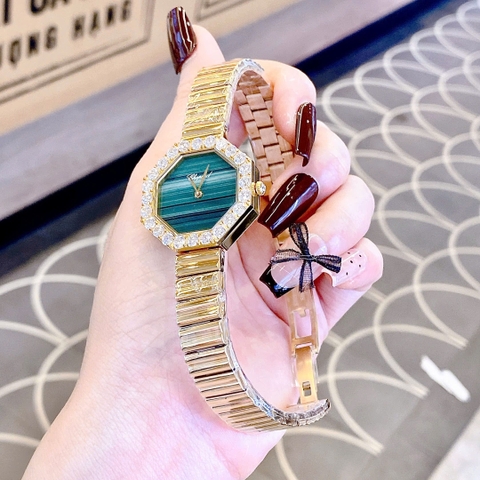 Chopard Mặt Xà Cừ |Nữ Giới |Xanh Rêu |Dây Kim Loại Vàng Gold |Máy Pin (Quartz) |Size 32mm