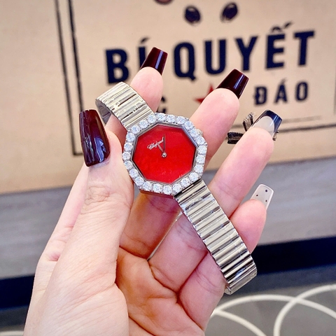 Chopard L'Heure Du Diamant Octoagonal |Nữ Giới |Mặt Xà Cừ Đỏ |Dây Kim Loại |Máy Pin (Quartz) |Size 32mm