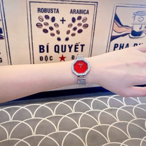 Chopard L'Heure Du Diamant Octoagonal |Nữ Giới |Mặt Xà Cừ Đỏ |Dây Kim Loại |Máy Pin (Quartz) |Size 32mm