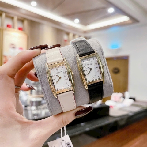 Coach Reese |Nữ Giới |Mặt Chữ Nhật |Vàng Gold |Dây Da Màu Đen |Máy Pin (Quartz) |Size 24x35mm