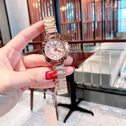 Coach EST 1941 |Nữ Giới |Mặt Đính Đá |Dây Kim Loại Rose Gold |Máy Pin (Quartz) |Size 35mm
