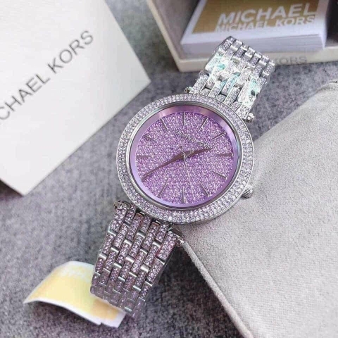 Michael Kors Darci |Nữ Giới |Mặt Full Đá Tím |Dây Kim Loại |Máy Pin (Quartz) |Size 38mm