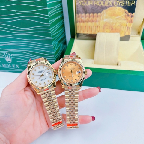 Rolex Niềng Khía |Nam Giới |Mặt Trắng |Dây Kim Loại Vàng Gold |Máy Pin (Máy Quartz) |Size 41mm