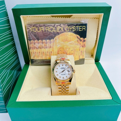 Rolex Niềng Khía |Nam Giới |Mặt Trắng |Dây Kim Loại Vàng Gold |Máy Pin (Máy Quartz) |Size 41mm