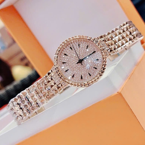 Davena Mặt Full Đá |Nữ Giới |Dây Kim Loại Rose Gold |Máy Pin (Quartz) |Size 32mm