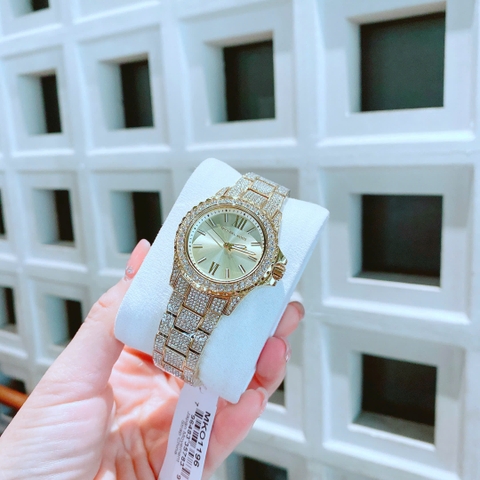 Micheal Kors Mini Everest |Nữ Giới |Mặt Đính Đá |Dây Kim Loại Vàng Gold |Máy Pin (Quartz) |Size 33mm