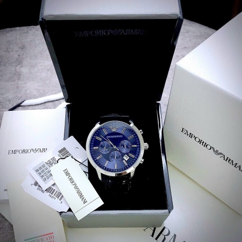 Emporio Armani Thời Trang |Nam Giới |Mặt Xanh |Dây Da |Máy Pin (Quartz) |Size 42mm