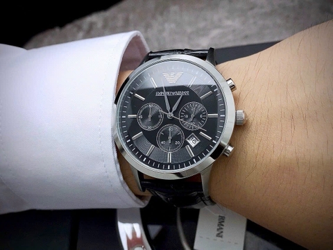 Emporio Armani Thời Trang |Nam Giới |Mặt Đen |Dây Da |Máy Pin (Quartz) |Size 42mm