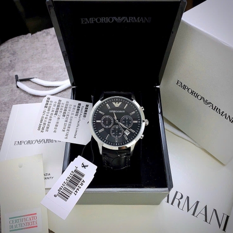 Emporio Armani Thời Trang |Nam Giới |Mặt Đen |Dây Da |Máy Pin (Quartz) |Size 42mm