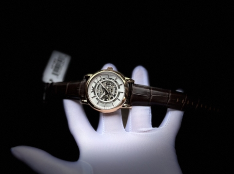 Emporio Armani Skeleton |Rose Gold |Nam Giới |Dây Da |Máy Cơ (Automatic) |Size 41mm