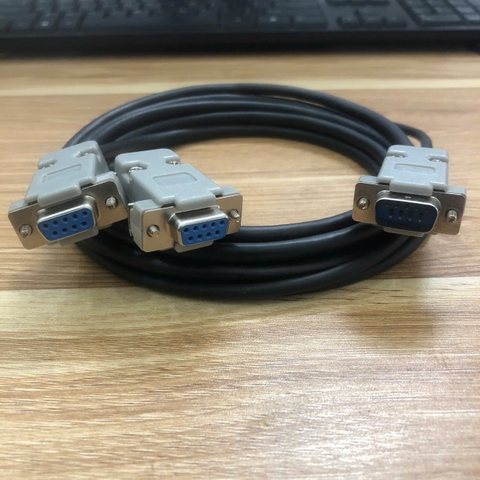 Cáp Chia Cổng RS232 DB9 Y Splitter Straight Through Cable RS232 DB9 Male to 2 RS232 DB9 Female dài 0.5M dùng cho máy tính , thiết bị Y tế , PLC...