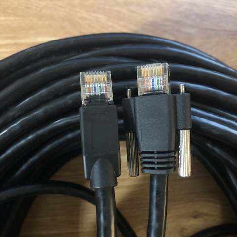 Cáp Camera GigE-R-20M GigE Omron CAB-GE-20-RBX Cable GigE CAT6E Ethernet RJ45 Screw Locking 4PR/24AWG dài 20M For Basler Cognex CCD GigE Industrial Vision Camera
