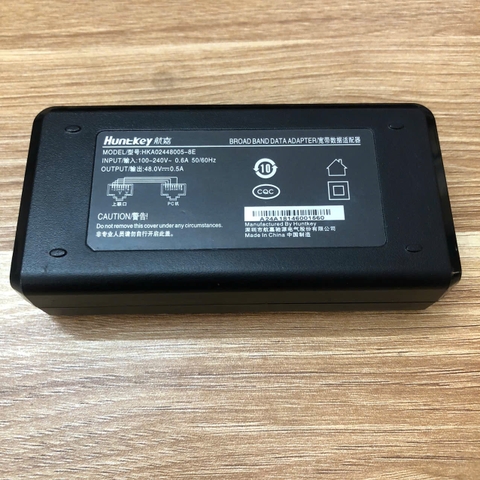 Chuyển nguồn Adapter POE 48V 0.5A Huntkey HKA02448005-8E dùng cho camera, router wifi, thiết bị điện tử, máy chấm công