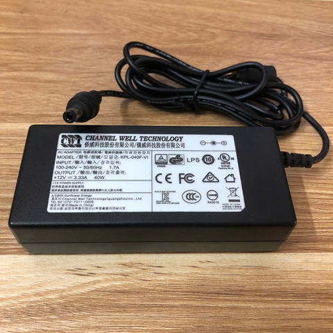 Chuyển nguồn Adapter CWT KPL-040F-VI 12V 3.33A 100-240V 50-60Hz 1.7A đầu cắm DC 5.5mm x 2.5mm