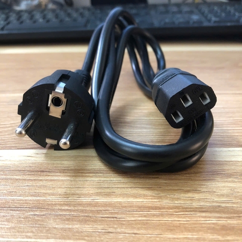 Dây Nguồn 2 chân tròn C13 10A 250V 3x0.75mm dài 1.3M dùng cho nồi cơm điện , máy tính PC, máy In, Máy công nghiệp