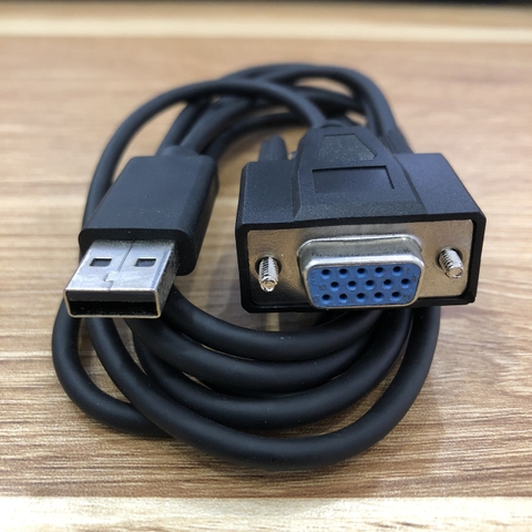Cáp Máy Quét mã vạch HEROJE DecodeTong 1808USB 2EC030755 Barcode scanner Cable USB CAB-HJ-D10S-M1DB15XX DB15 pin Male to USB dài 1.8M