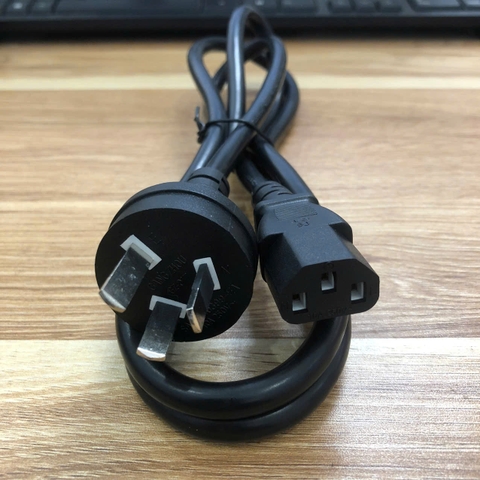 Dây nguồn GB2099 Chuẩn Úc AU 3 chân chéo sang IEC C13 10A 250V 3X1.0mm dài 1.8M for máy tính xách tay, máy tính PC, máy In, Máy công nghiệp