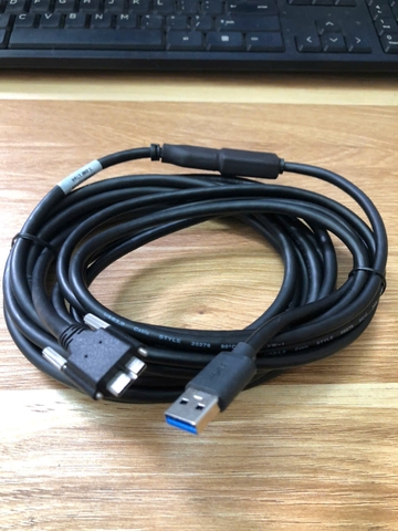 Cáp Camera USB3C-A-CS-5M BASLER scA2500-14gc a2A1920-160um acA2000-165um acA3800-14uc đai vít Cable USB 3.0 Type A to Type Micro B dài 5M