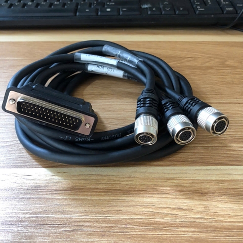 Cáp Camera Single AA#1 Cable D-SUB DB44 Pin Male to 3 Port Hirose 12 Pin Female HR10A-10P-12S(73) dài 1.2M dùng cho CCD Machine Vision Camera