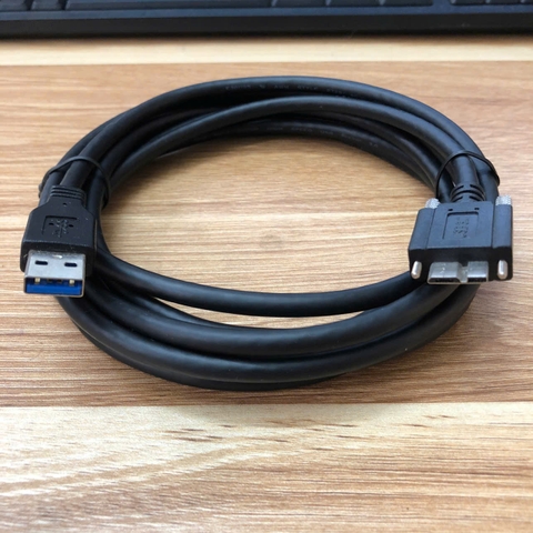 Cáp Camera USB3C-A-CS-3M USB Revision 3.0 đai vít Cable USB 3.0 Type A to Type Micro B dài 3M for BASLER scA2500-14gc a2A1920-160um acA2000-165um acA3800-14uc